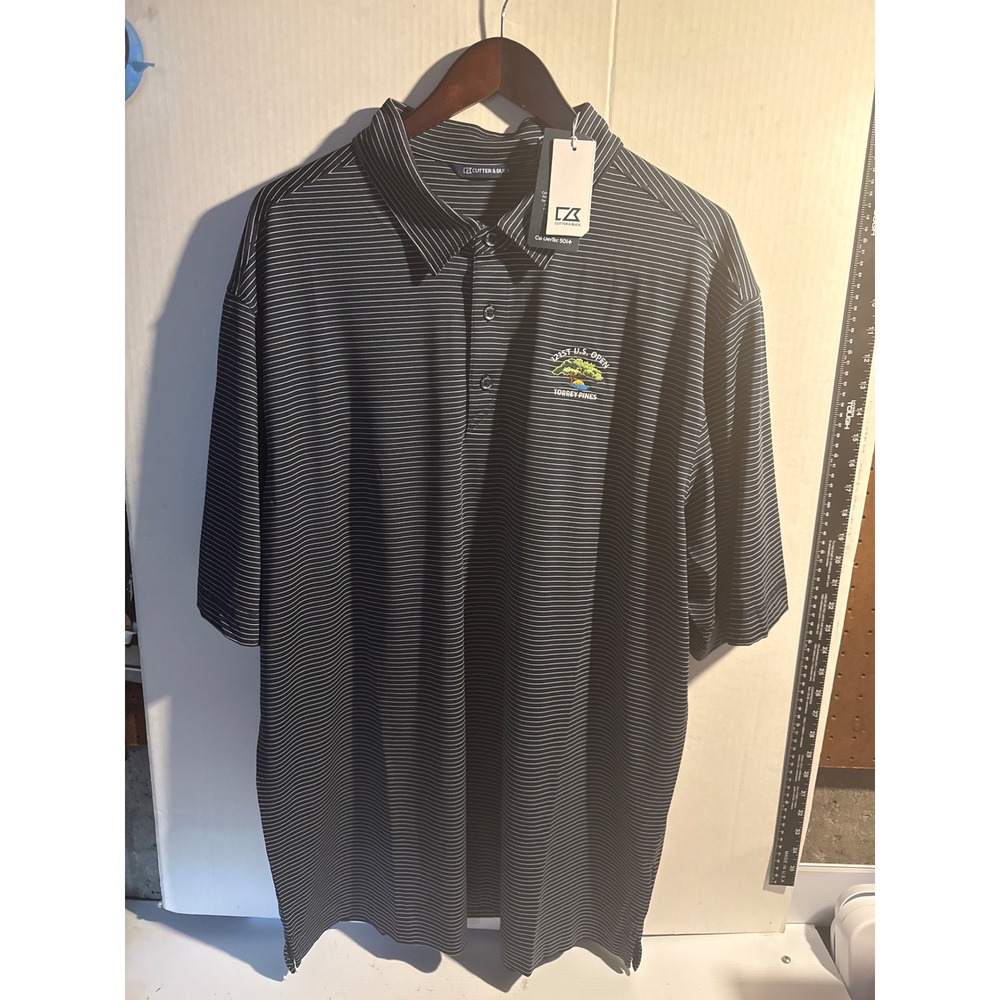 Cutter & Buck Mens 121st US Open Torrey Pines‎ DryTec Polo Navy Blue XLT NWT